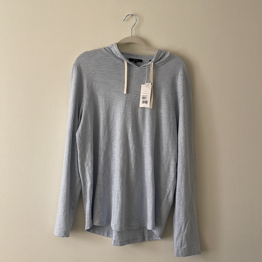 Vince hooded long sleeve shirt in light blue size Large NWT great condition L